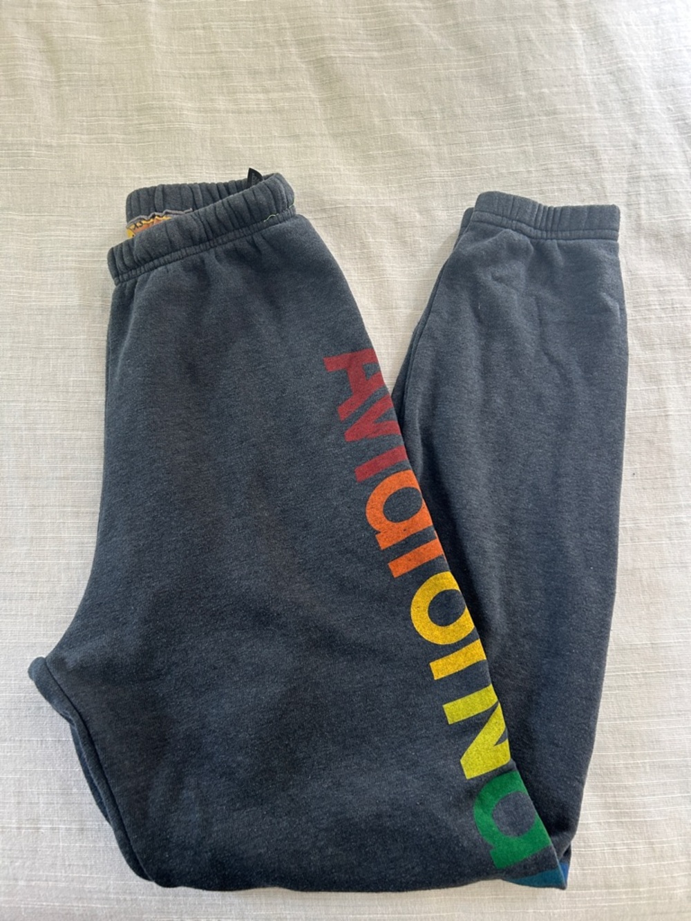 Aviator Nation Charcoal Joggers with Rainbow Side Logo